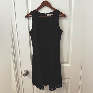 LOFT A-line Eyelet Ponte Dress